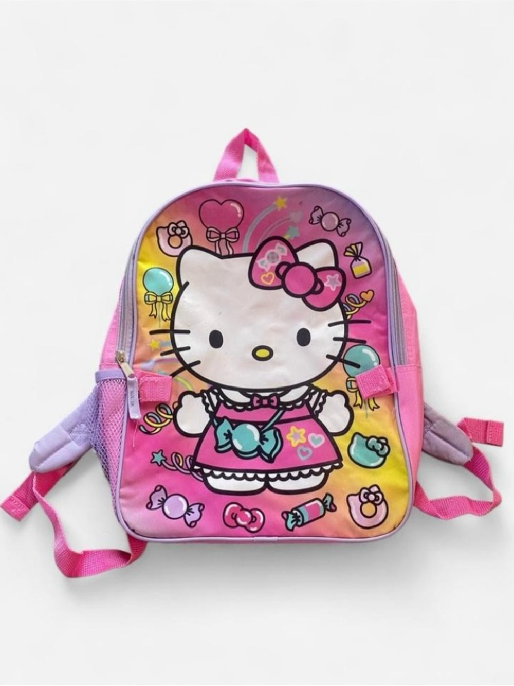 Hello Kitty Sanrio Pink & Purple Back Pack with Pastel Glitter Candy Design